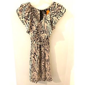 Cream Zebra Print Dress